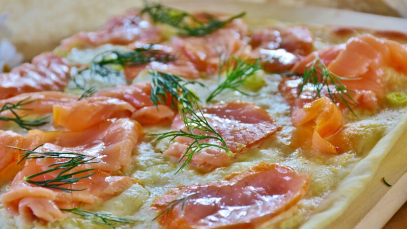 BOM Smoked Salmon Flatbread Pizza